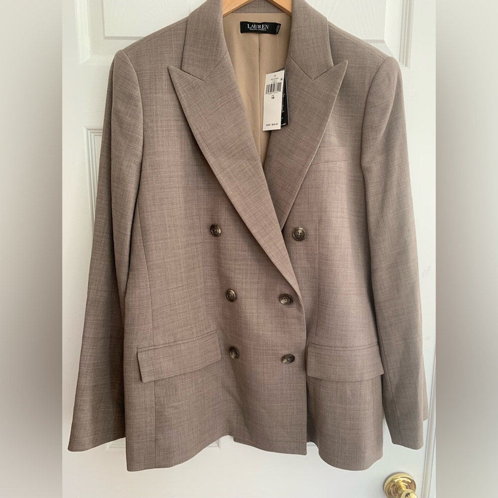 NWT Ralph Lauren Blazer: Light Truffle, Classic Fit, 98% Wool, 2% Elastane 14